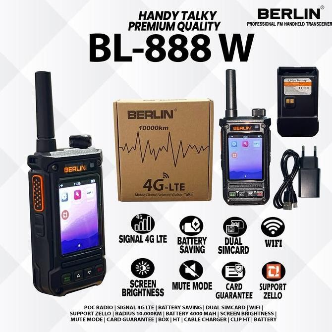 BEBAS ONGKIR - HT POC 4G BERLIN BL-888 W Simcard | Wifi | Support Zello