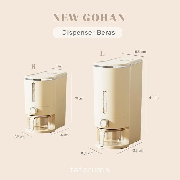 

Terlaris New Gohan - Dispenser Beras 10Kg Tekan Food Grade