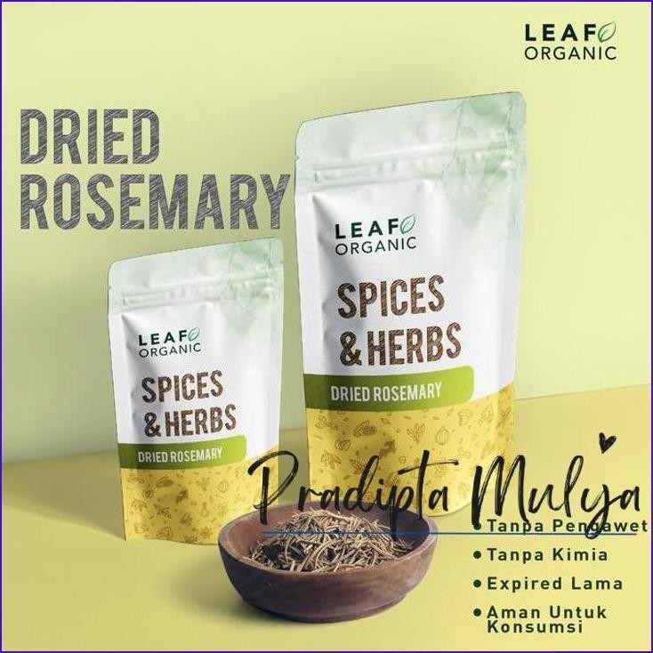 

Stok Ready.! Premium Dried Rosemary Leaf Organic Daun Garnish Pasta Rempah Kering Murni Organik