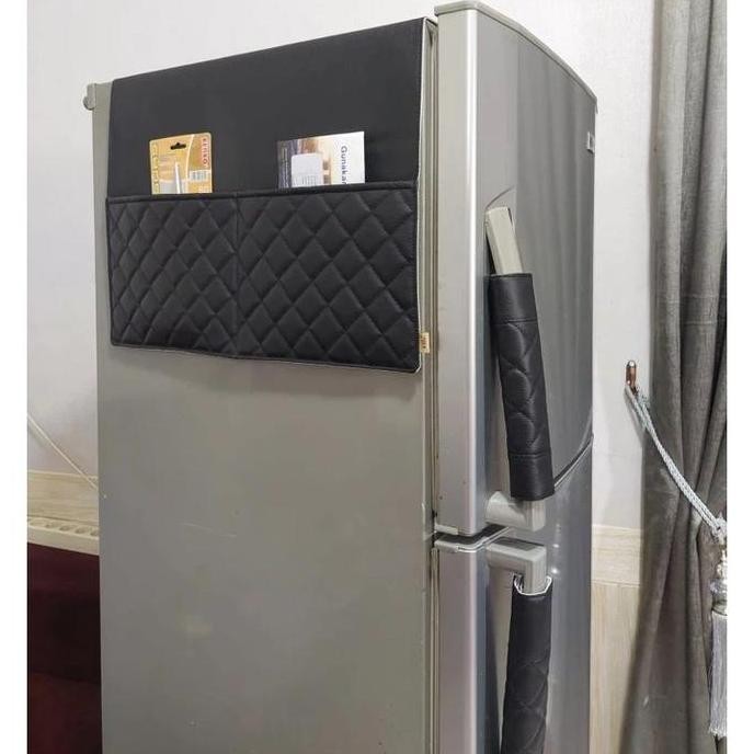 Satu Set Sarung Alas Taplak Kulkas ( 1 Alas + 2 cover Gagang ) Kulit