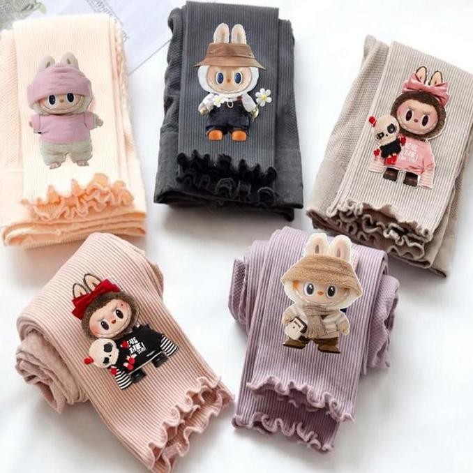 HEMAT 5 PCS Leging anak perempuan motif labuubuu usia 0-14 tahun leging anak viral ls