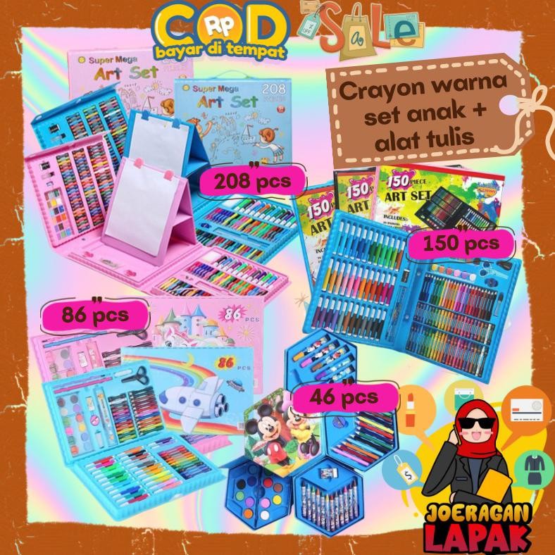 

Crayon Set Anak Isi 208 - 150 - 46 - 86 Pcs Pieces Alat Tulis Menggambar Mewarnai Warna Lengkap Tainbow Kanvas Lukis Krayon Terlaris
