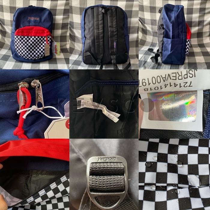 [Ready/Cod] Tas Ransel Jansport Polos Superbreak Large Full Emboss Tag Holo Barcode - Pria Wanita Un