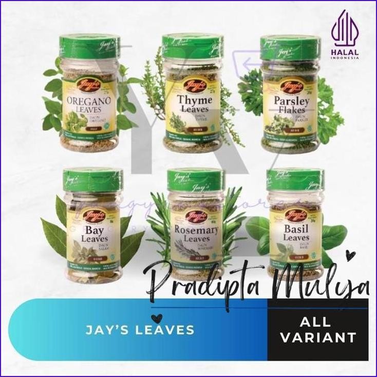 

Paling Murah.! Jay'S Oregano / Parsley / Basil / Rosemary / Thyme / Bay Leaves 20 25 40 Gram