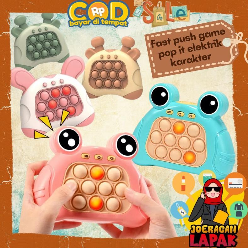 Fast Push Pop It Elektronik Karakter Katak Kodok Jerapah Kelinci Murah Original New
