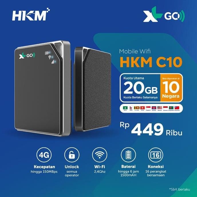 MIFI ROUTER HKM C10 Speed 4G LTE FREE TELKOMSEL - XL GO IZI (UNLOCK)