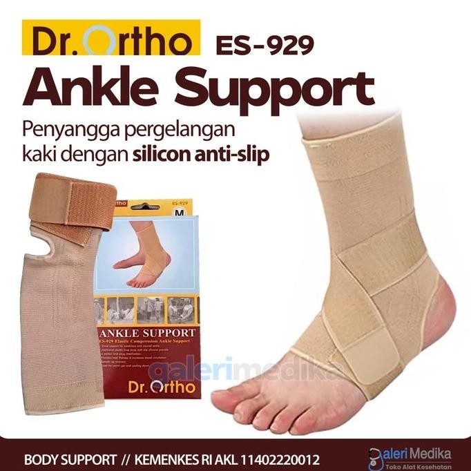 Dr. Ortho Es-929 Elastic Ankle Support Dengan Silicone / Ankle Support