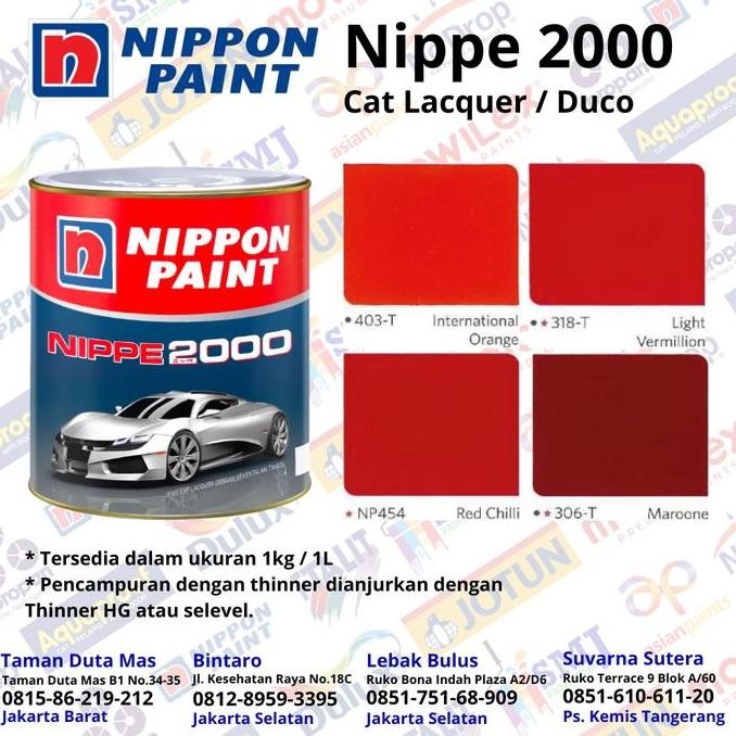 PROMO CAT DUCO NIPPE 2000 - warna Merah KEMASAN 1KG
