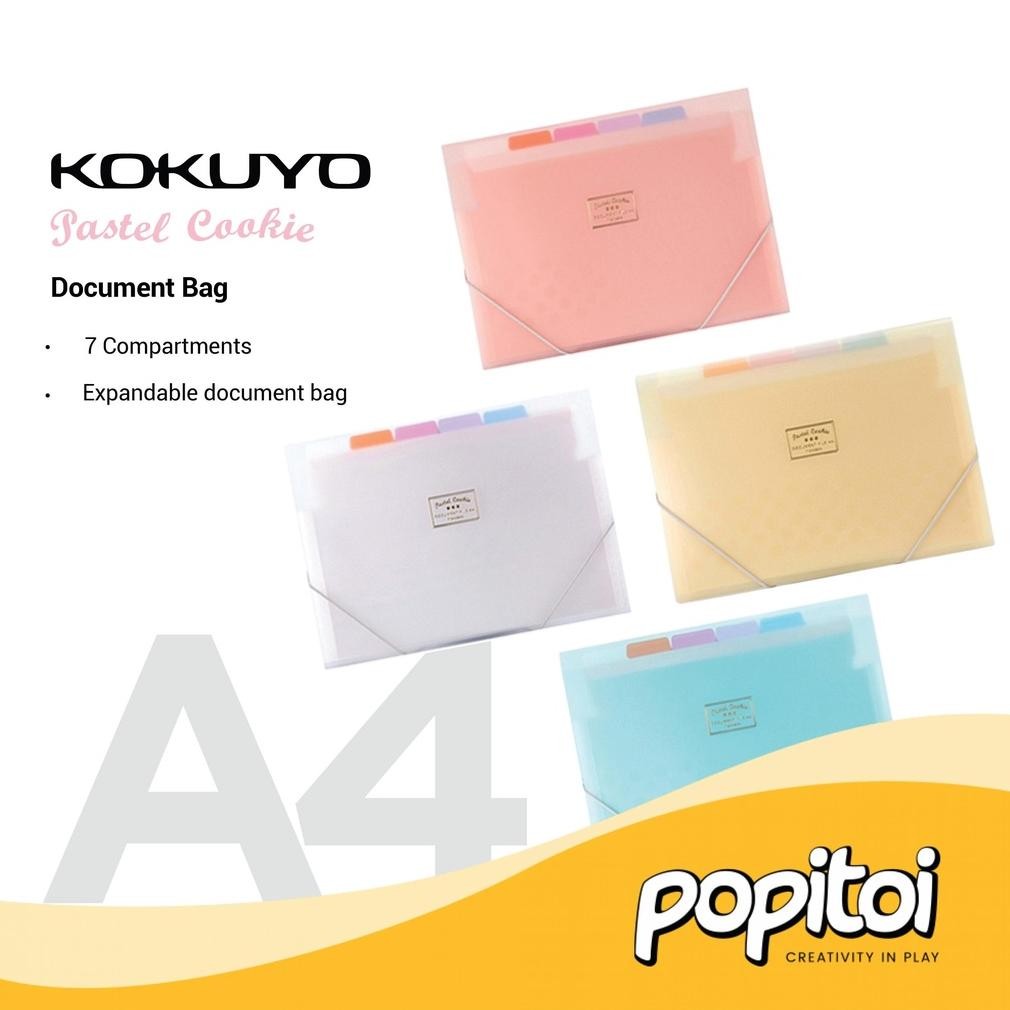 

TERLARIS Kokuyo Pastel Cookie Document Bag A4 File Folder Organizer Accordion Expandable Siap kirim