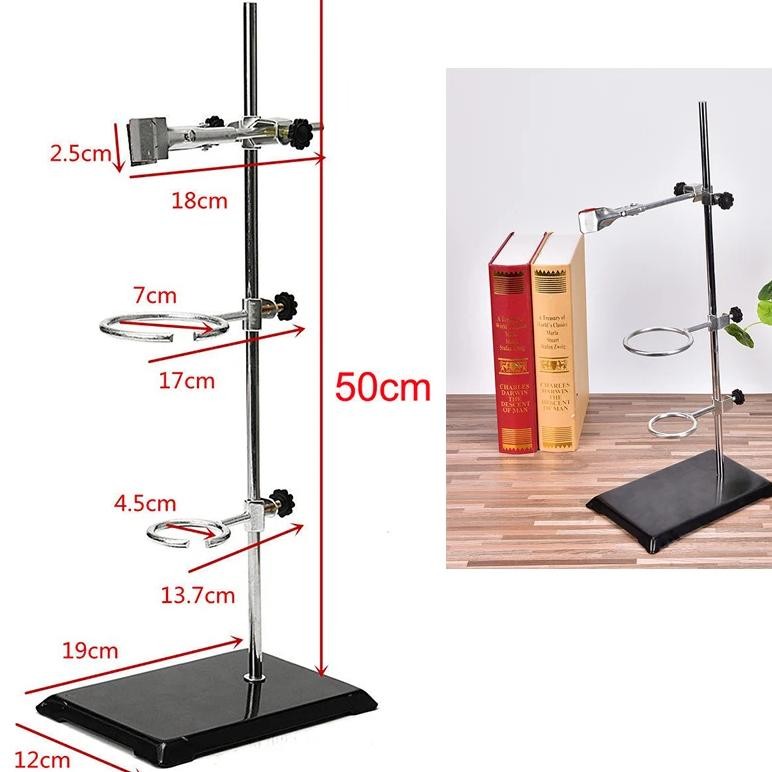 

PROMO!! 1 Set 50cm Lab Stands With Clamp Clip Flask Clamp Condenser Clamp Iron Stands Laboratory Educational Supplies