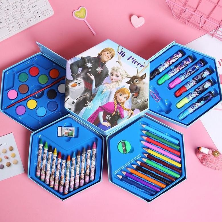 

Crayon Set Isi 46 Pcs Alat Mewarnai Menulis Menggambar Segi 6 Spidol Krayon Putar Cat Air Kuas Viral