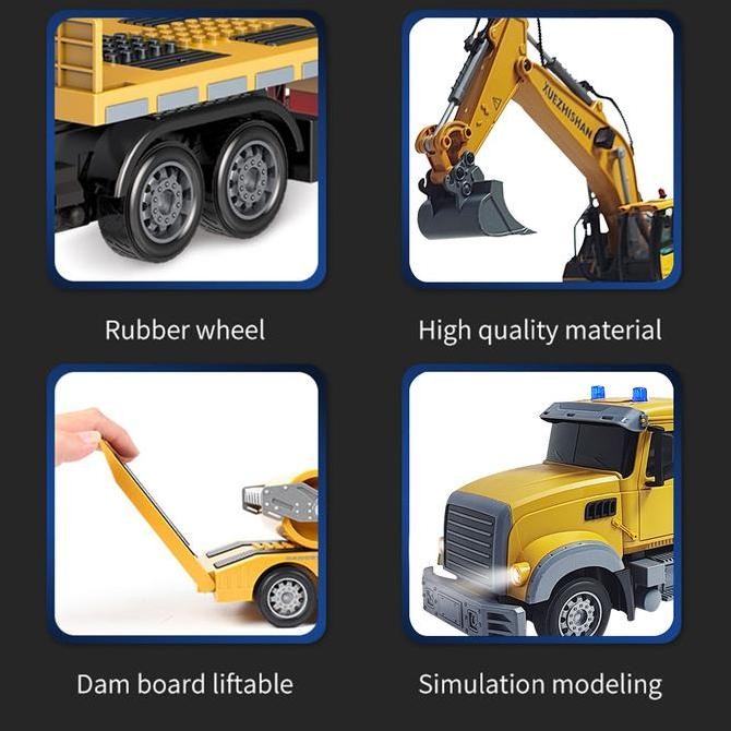 Mobil Remote Control Trailer Set Besar RC Truk Trailer & RC Excavator [terbaik]