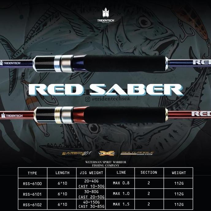 TERBARU - Joran Tridentech Red Saber