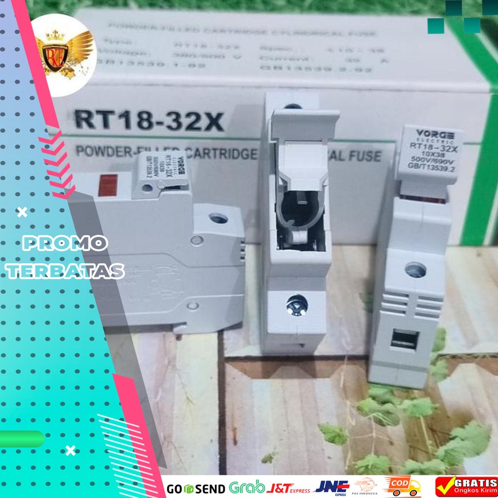 FUSE HOLDER RT18-32 DIN RAIL UNTUK RUMAH FUSE 10 X 38 10*38 10X38