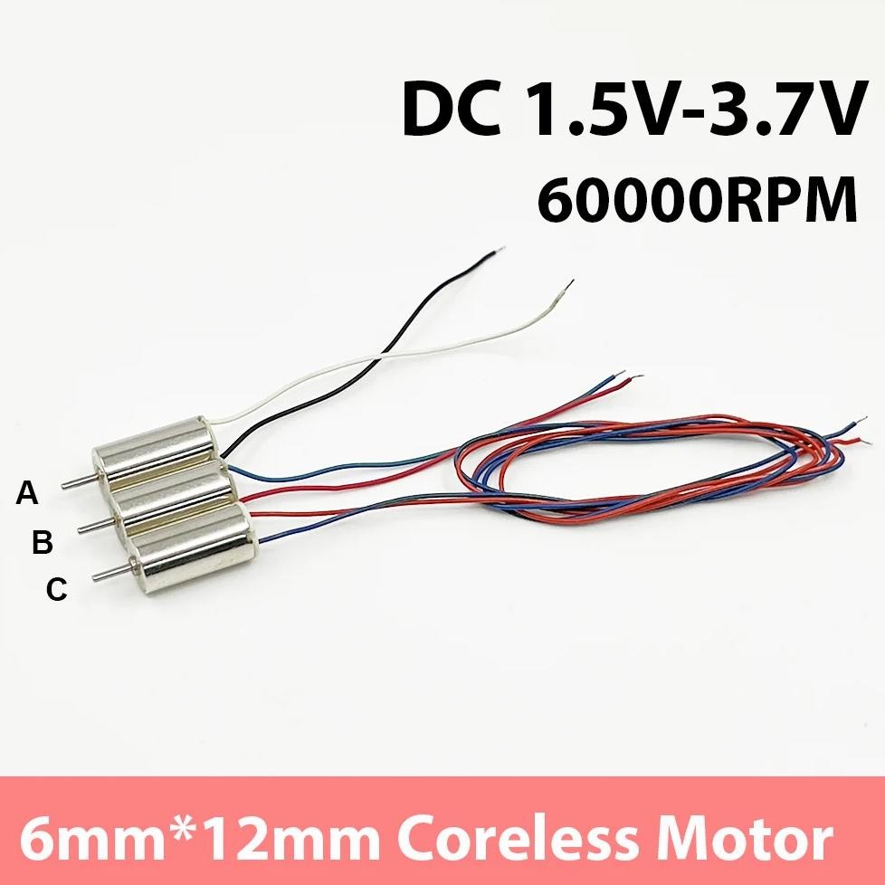 6Mm*12Mm Mini Coreless Motor Tiny 6Mm Electric Motor 3V 3.7V Dc Motor High Speed 612 Engine Toy Rc F