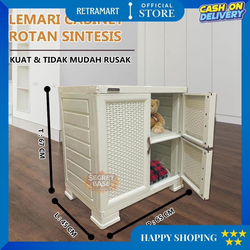 Napolly Crs Lu 23 Putih - Almari Pakaian Plastik / Box / Lemari Baju Minimalis Termurah