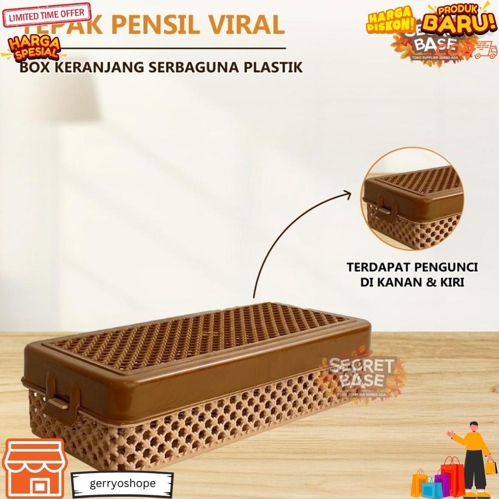 

Tepak Pensil Viral - Pencil Case / Kotak Penyimpanan Barang / Box Keranjang Serbaguna Plastik Gratis Ongkir