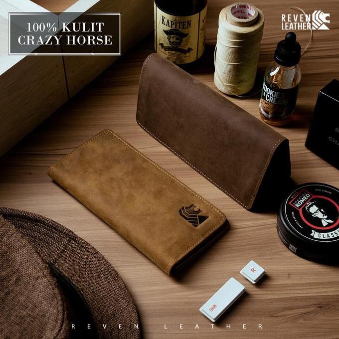 Koleksi Terbaru  Dompet Panjang Pria Kulit Asli Reven Gavin Wallet Bahan Crazy Horse