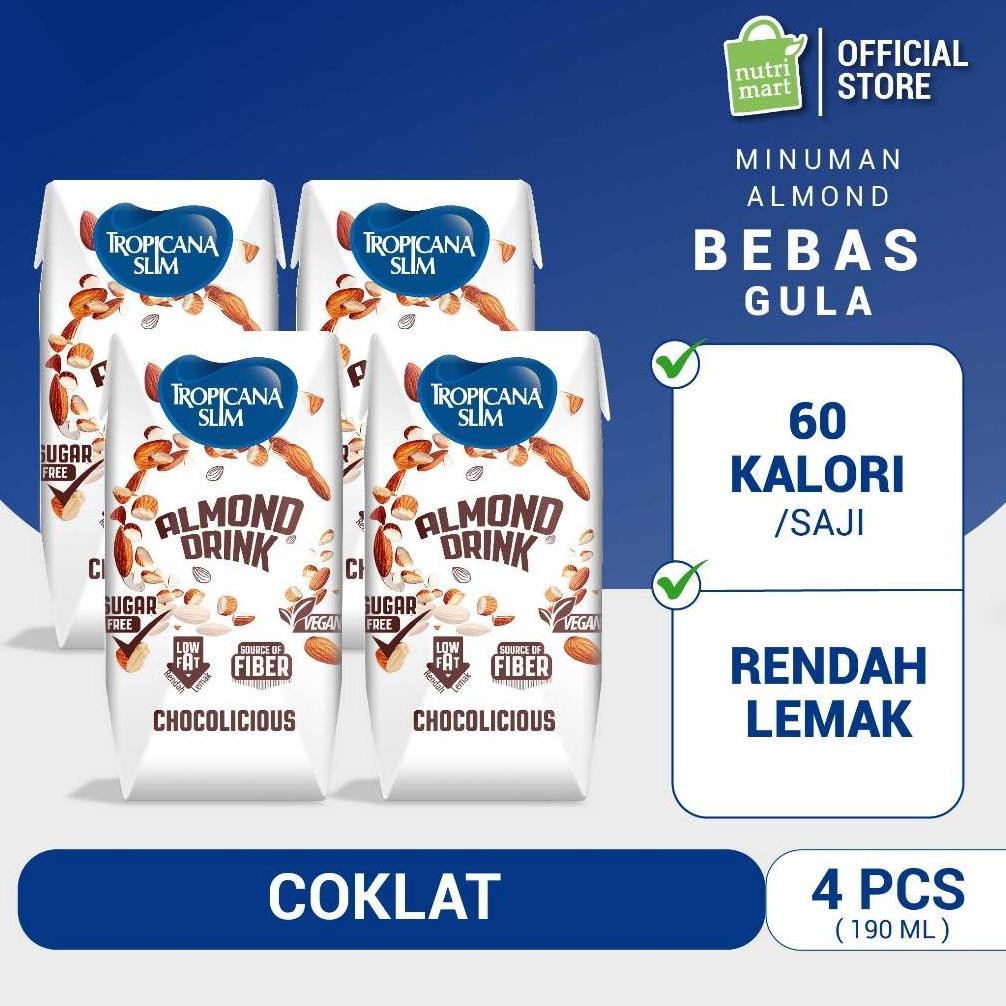 

Bf888S Tropicana Slim Almond Drink Chocolicious 190Ml (4 Pcs) - Minuman Almond Cokelat Bebas Gula Ready To Drink Dar-10