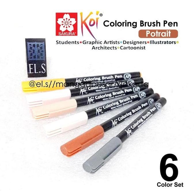 

Sale Sakura Koi Coloring Brush Pen 6 Potrait Color Set