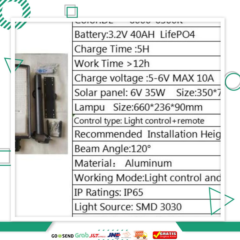 Lampu Jalan Solar Cell 800W 800 Watt Lampu Jalan Tenaga Surya 800 Watt