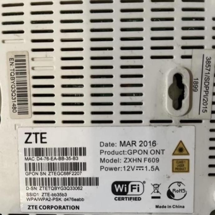 Ont Zte F609 V1 New Stok