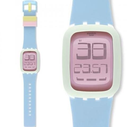 Swatch Digital Jam Tangan Karet Unisex SURW114 Pastis Original Promo