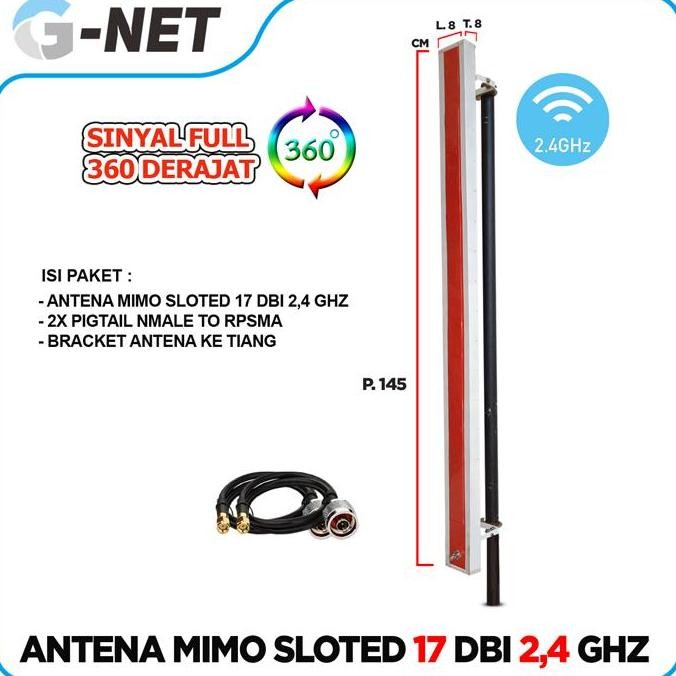 Paket Wifi Hotspot Mimo Sloted 17 Dbi 2,4 Ghz Plus Tplink Cpe220 Ext New Stok