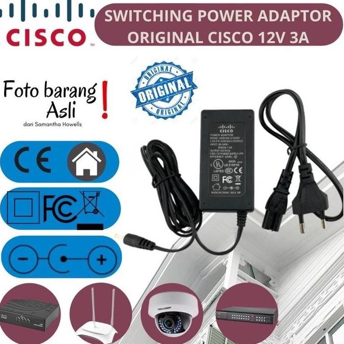 Cisco Switching Power Adaptor Original Modem Router Access Poin Cctv Dvr 12V 3A New Stok