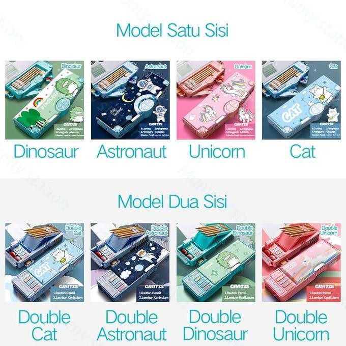 

Kotak Pensil/Tempat Pensil Alat Tulis Multifungsi Kartun Lucu Anak TT