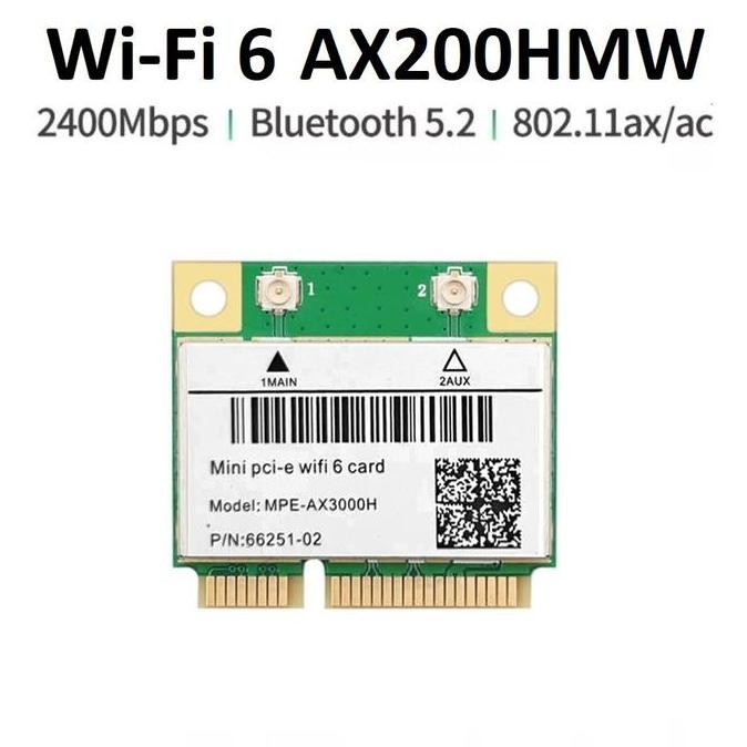 Wifi 6 Ax200Hmw Wireless Card Bluetooth 5 Ax Half Mini Pcie Ax200 Hmw New Stok