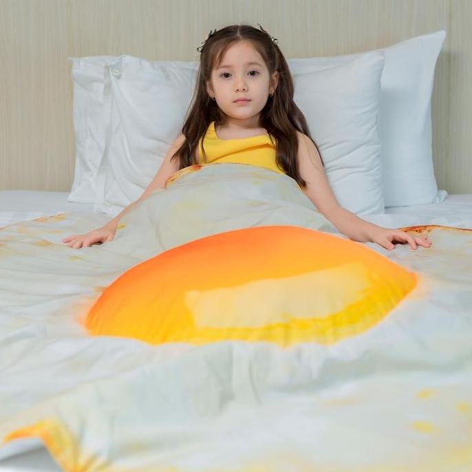 Selimut Dewasa Telor Ceplok (Telur Mata Sapi) Murah Ekonomis Dakron