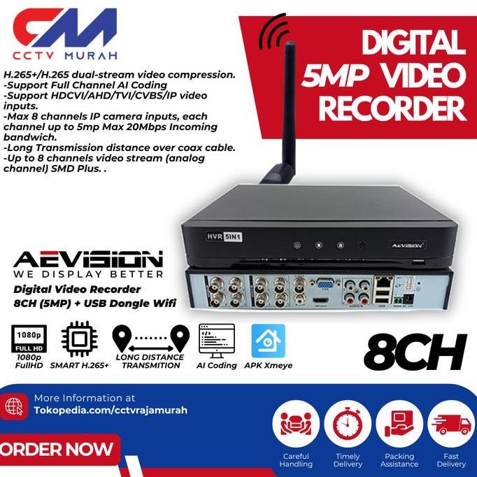 DVR AEVISION 8CH HS-BH3008VH XMEYE 5MP