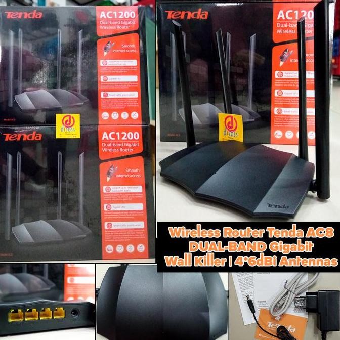 Tenda Ac8 Wireless Router Tenda Ac8 Dual Band Wall Killer - Disass New Stok