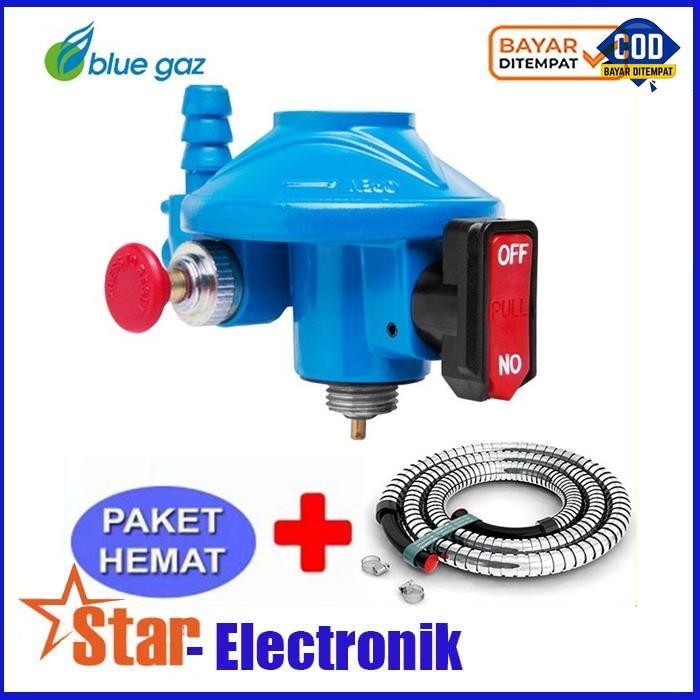 Regulator Gas Bluegaz Original Bluegas Blue Gaz+Selang Original Dan Terpercaya