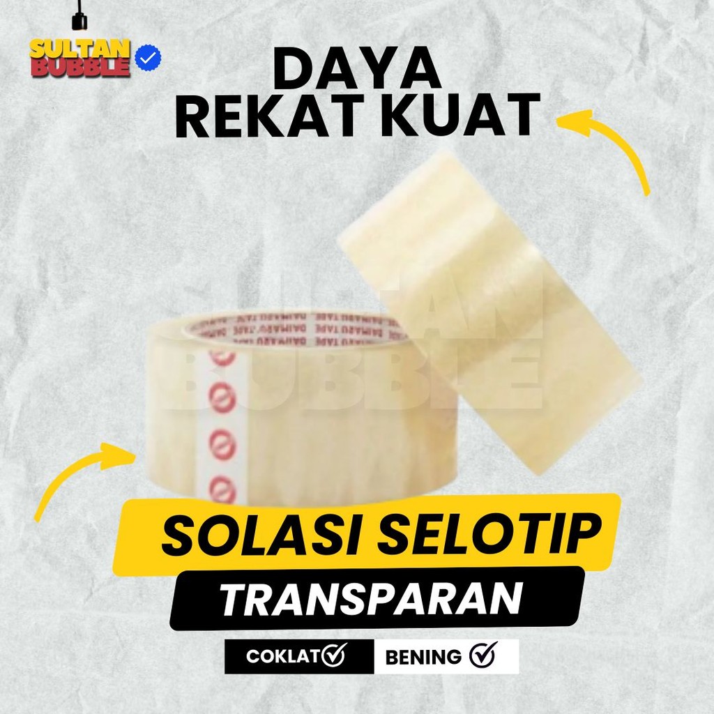 

Lakban Bening 90Yard Isolasi Selotip Clear Tape Daya Lengket Kuat Lakban bening Fragile