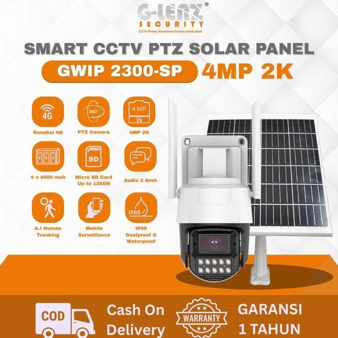 GLENZ CCTV OUTDOOR SIM CARD 4G GWIP 2300 - SP 2K 4MP | KAMERA CCTV PTZ  FULL COLOR NIGHT VISION | RE