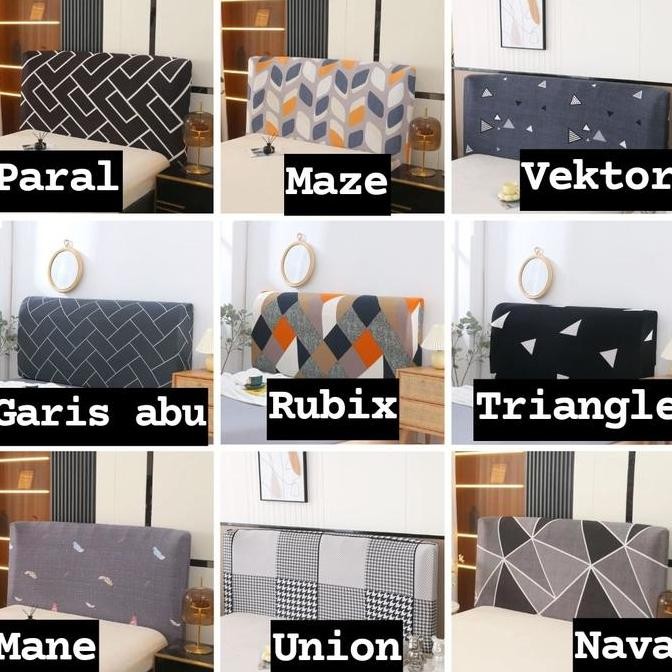 cover sandaran tempat tidur/sarung sandaran tempat tidur motif elastis