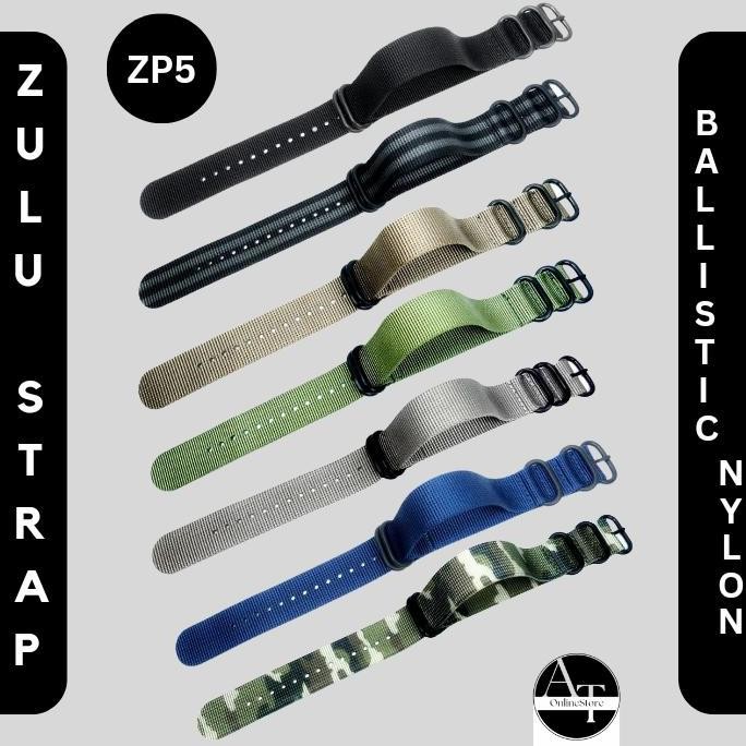 new  [ ZP5 ] Zulu Strap Ballistic Nylon / Strap Jam Nylon PVD Black Ring