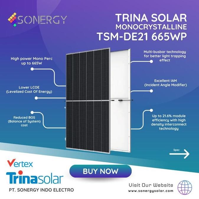 Solar Panel / Panel Surya Trina Vertex Monokristalin 665WP