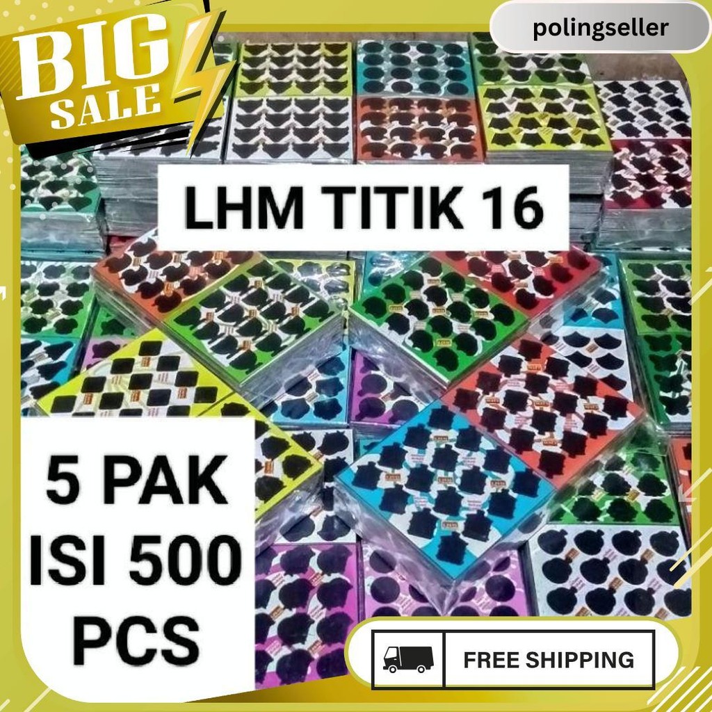 Paket 5 Pak Lhm Titik 16 Gosokan Bom Tengkorak Belakang Warna Hitam Sudah Di Potong Potong Flash Sal