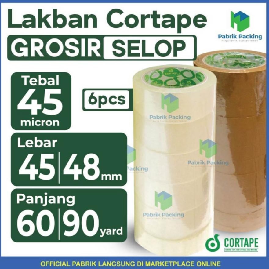 

JH8 Lakban Cortape Ukuran 45mm x 90yard Grosir Termurah Per Selop