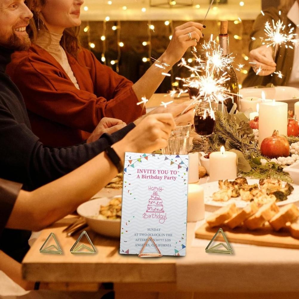 

JH8 10pcs Table Menu Stand Card Holder Price Name Tag segitiga Display Holder Untuk Toko Roti/Kopi