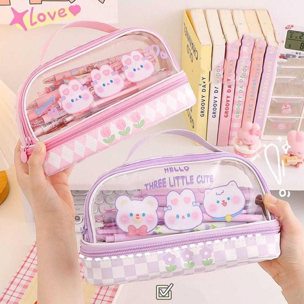 

JH8 KP195 - TEMPAT PENSIL KOTAK PENSIL TRANSPARAN PVC PENCIL CASE STATIONARY TAS PENSIL SEKOLAH LUCU KOTAK PENSIL ANAK