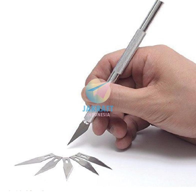 

JH8 (1 Set) Craft Pen Cutter Knife JOYKO CU-502 Metal + Bonus Refill 10 Blade Setara SDi