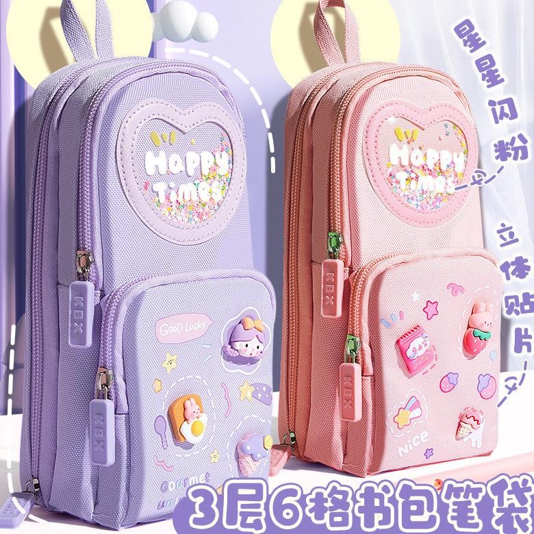 

JH8 3 Lapisan 6 Grid Tempat Pensil Kartun Besar Tempat Pensil Gaya Kartun Dekoratif Berkarakter Gemerlap