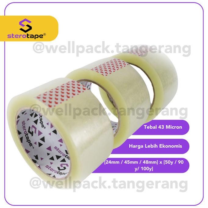 

JH8 (1 SLOP ISI 6 ROLL) Lakban Bening / Coklat Sterotape 45mm 90y 100y