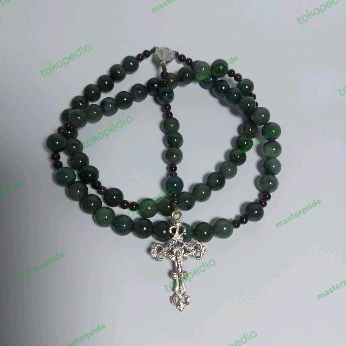 KALUNG ROSARIO BATU GIOK ASLI BURMA GR A VALIDASI LAB INDONESIA LJ