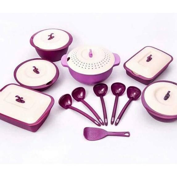 Asvita Emerald Family Set 6 Pcs Ungu Wadah Saji Makanan