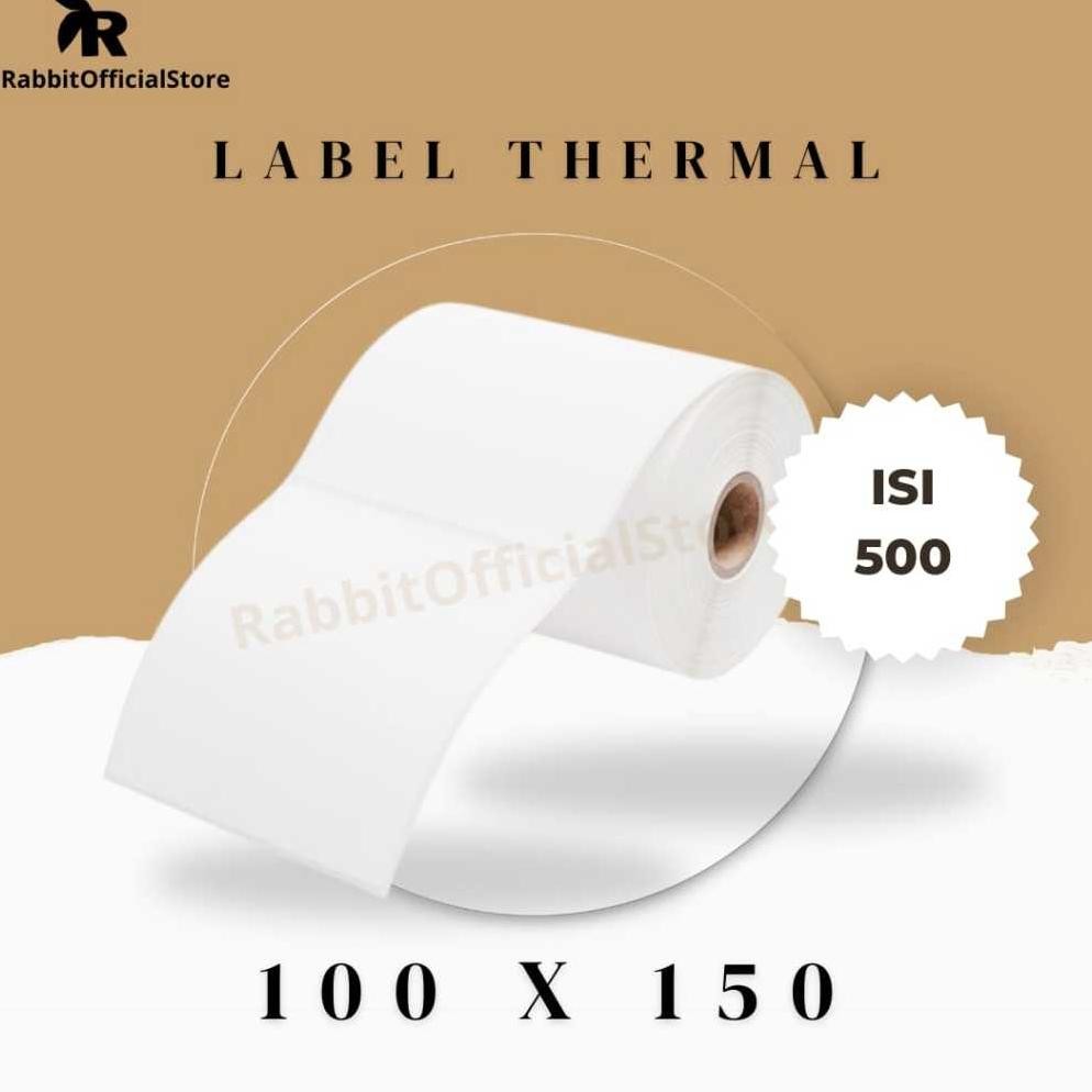 

JH8 LABEL THERMAL UKURAN A6 - 100 x 150 KERTAS STICKER BARCODE 100x150mm Isi 500 PCS